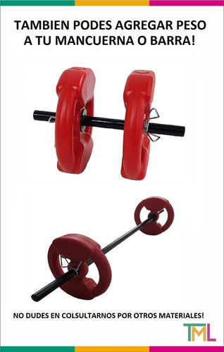 Tourmalyn Combo Gym Par Discos Body PVC C/Agarre 3kg Relleno 30mm 5