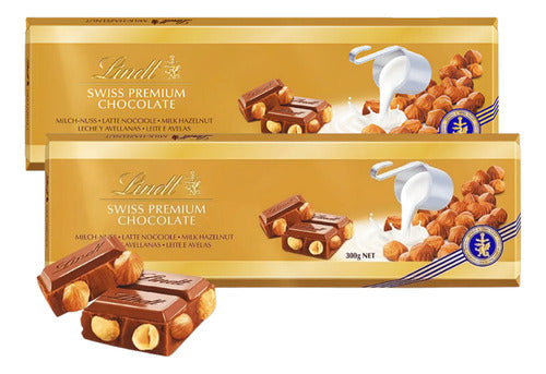 Lindt Gold with Hazelnuts 300g Bar Pack of 2 0