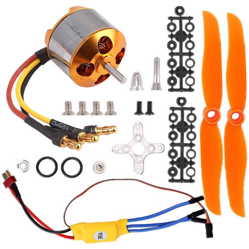 Motor Sin Cepillo De 2200kv 2212-6 + 30a Esc + Montaje Helic 0