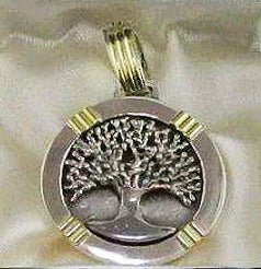 Medalla Grande Árbol La Vida De Plata 925 Y Oro 18k Oro 18k 0