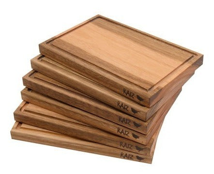 Raiz Ayui Eucalyptus Wood Barbecue Plate Set of 6 1