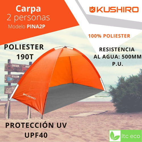Beach Tent 2-Person UV Protection and Windbreak Camping by Kushiro 3