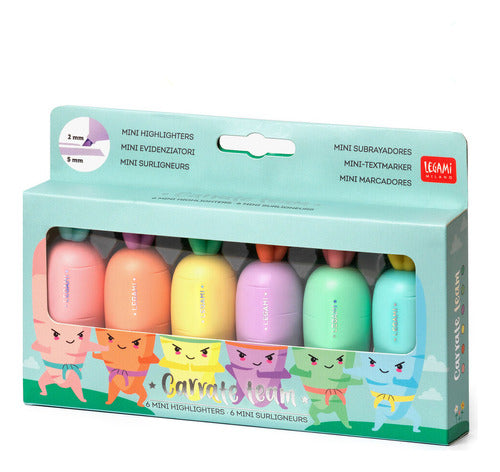 Legami 6 Mini Highlighters Carrot - Fly 0