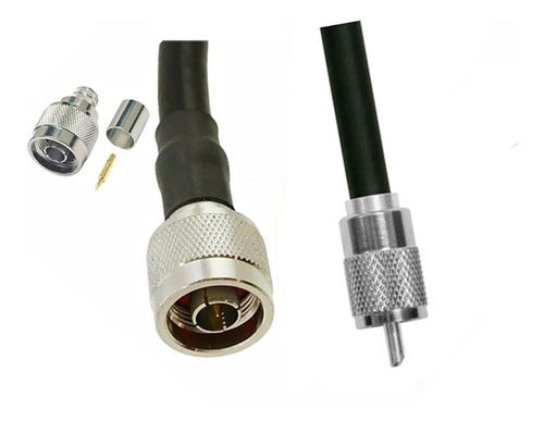 Cabridge/ BMA RG213 50 Ohm PL259 Male to N Male Coaxial Adapter 0