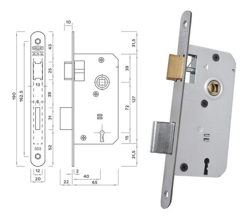 Kallay 10 Interior Door Locks Model 503 Rounded Point 7