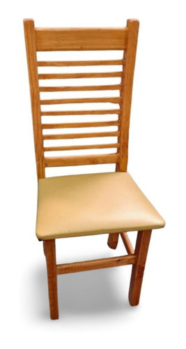 Reinforced Upholstered and Polished Pine Chairs 2