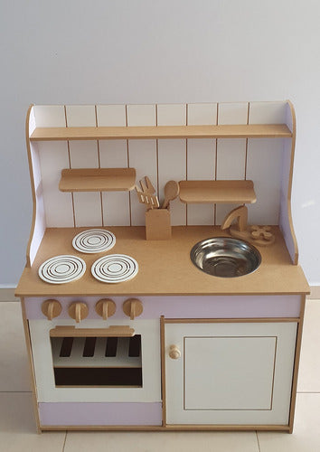 Wooden Kids Kitchen + Dish Set 1