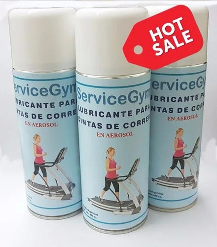 Set of Two (2) Silicone Treadmill Lubricant Spray Cans by Service Gym - 440CC Each 1