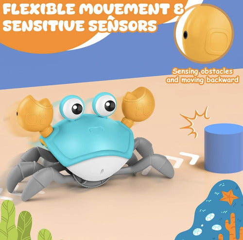 Cute Crab USB Charging Crawling Toy with Lights and Music 1