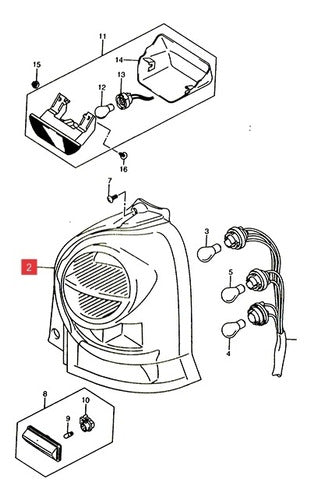 Faro Trasero Izq.  Suzuki Alto K10 2009-14 0