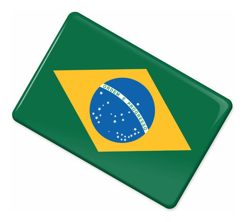 Adesivo Bandeira Brasil Carro Moto Capacete Resinado Bd1 Fgc 0