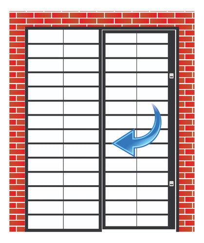 2 Manos Gate with Fixed Pane + Swing Leaf, 14mm Bars, MIG Welding 1