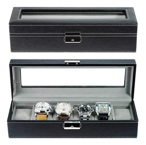 DG Leather Boxes Elegant Watch Case for 6 Watches 0