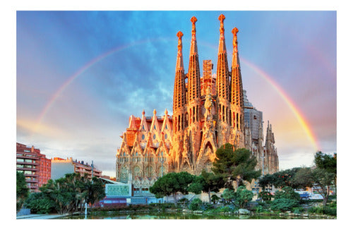 Barcelona Catedral Sagrada Familia España - Lámina 45x30 Cm 0