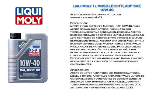 1L Liqui Moly MoS2 Leichtlauf 10W40 Semi Synthetic Oil 1