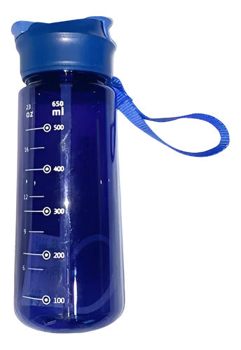 REfILL Double Tapa Sport Water Bottle 650ml BPA Free Aqua Caramañola 0