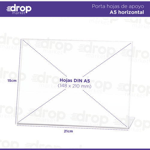 Dropmarket L-Shaped Self-Standing Document Holder A5 15x21 X1u 1