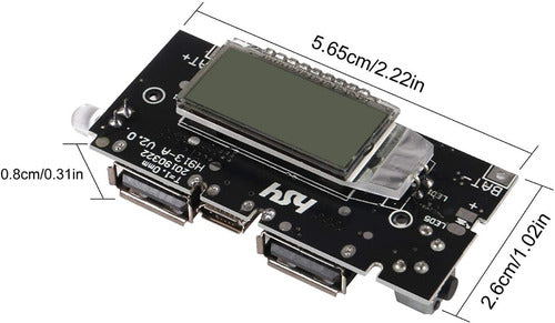 HobbyTronica Powerbank Module 5V 3.1A Lithium Ion 18650 LCD 1