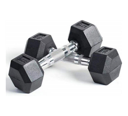 Mancuerna Hexagonales Hierro Recubierto  Dumbbell 2,5 Kg 0