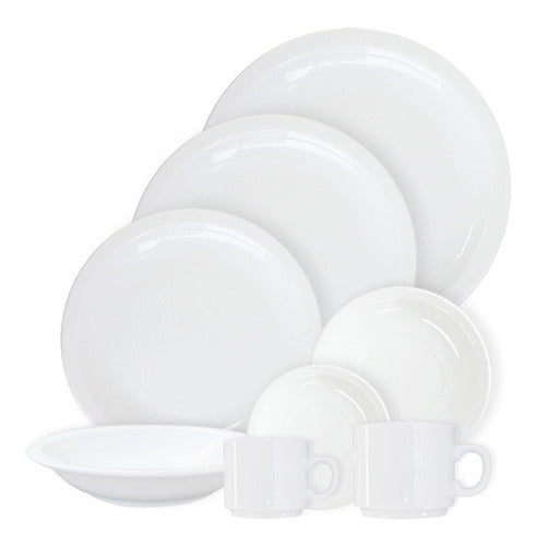 Tsuji Set Vajilla 24 Piezas | Porcelana Blanca De Primera 0