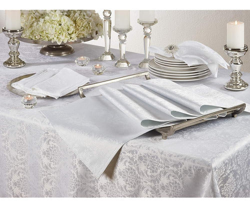 Decoración De Mesa De Damasco Blanco De Sario Lifestyle 20 1