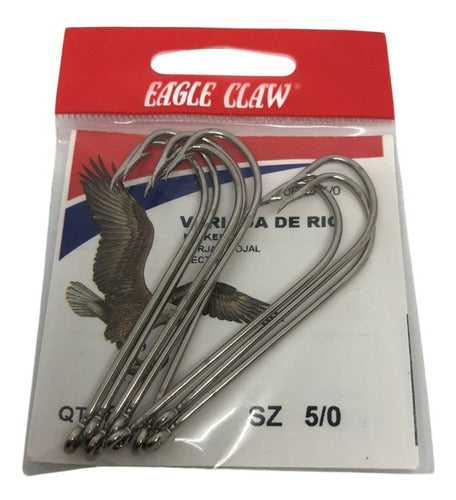 Eagle Claw 066N N5/0 Assorted Rio X8u Long Shank Hooks 0