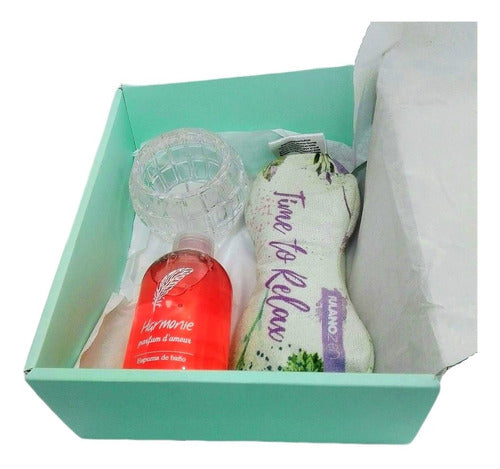 Relaxation Gift Box with Rose Aroma - Zen Spa Kit N40 for a Happy Day - Set Relax Caja Regalo Aroma Rosas Kit Zen Spa N40 Feliz Día