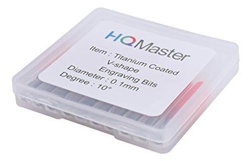 HQMaster 10 Degree 0.1mm Titanium Coated Flat Bottom PCB Bits 1