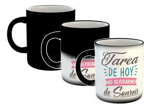 Tienda Cubik Magic Mug With the Phrase 'Today's Task: Don't Forget to Smile' 0