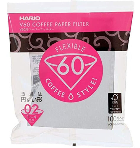 Hario V60 02 Paper Coffee Filters 100 Count - White 3