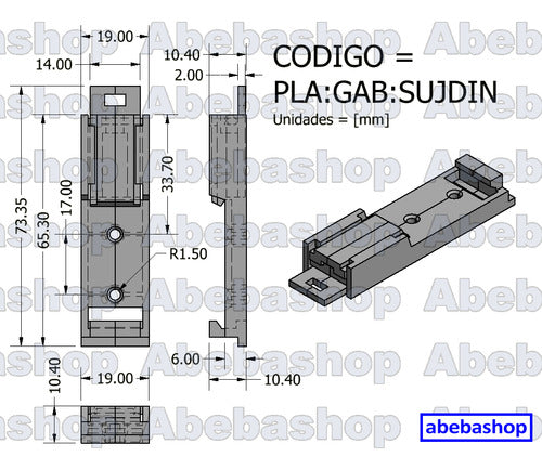 Abebashop Din Rail Support For Cabinet With Spring Grip Lu-p Box 2