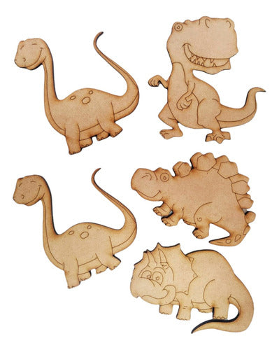 Tienda Flor Creaciones 25 Dinosaurios 5cm Fibrofacil 3mm Mdf Souvenirs Pintar 0