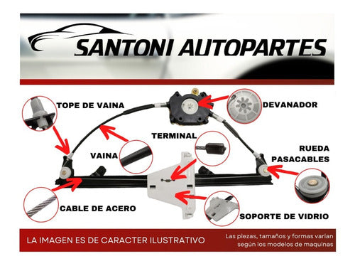 Kit Repara Maquina Levanta Vidrio Cristal Fiat Siena Palio C 2