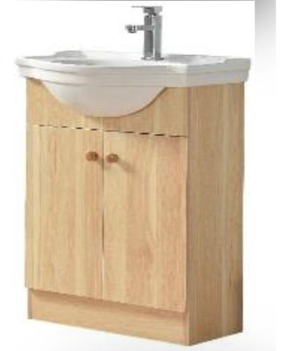 Mueble Baño Almendra Con Bacha Loza 60cm Barraca Del Cordon 0