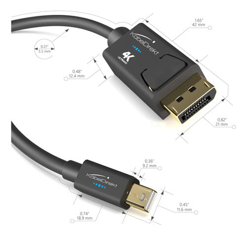 KabelDirekt Mini DisplayPort to DisplayPort 4K (Mini DP to DP) 6' 2