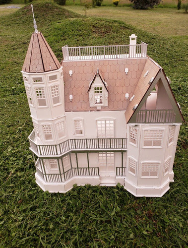 Elegant Extra Mansion Dollhouse MDF - DIY Kit for Painting and Assembly 2