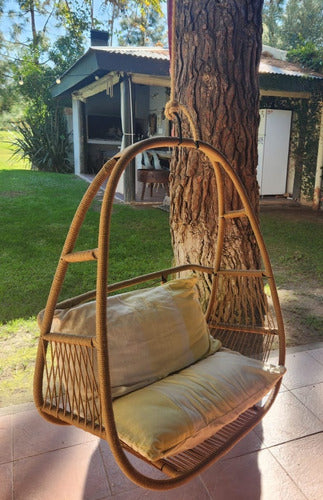 Disol.shop Hanging Hammock, Acapulco Chair, Brown Jute-Like 1