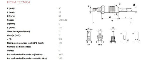 Champion Kit 4 Bujias Incandecente P/ Mitsubishi Montero 2.5 Td 1