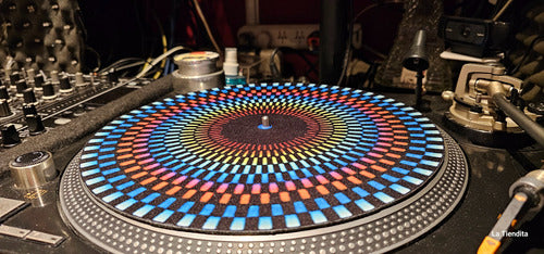 DJPROAUDIO Strobo Multicolor Paño Slipmat Espuma Bandeja Vinilos 3