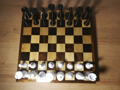 Handcrafted Wooden Chess Board with 3D Pieces 2