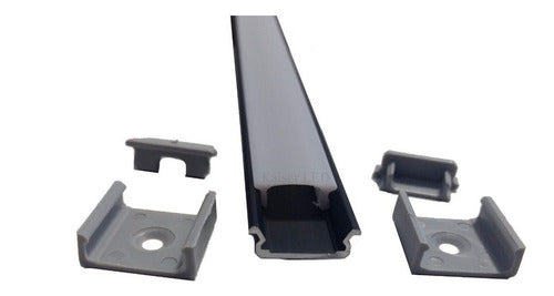 Perfil Aluminio Negro Para Led 2835 5050 5630 1mts Oferta! 2