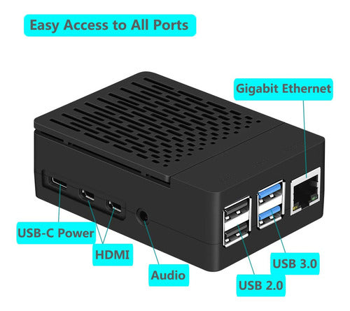 Funda Raspberry Pi 4, Iuniker Raspberry Pi 4 Ventilador Abs 3