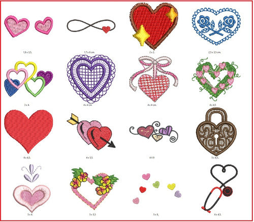 100 Matrices P/ Maquinas De Bordar Corazones 3