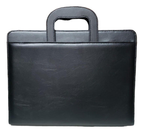 Librería Saturno A4 Leather-Like Briefcase with Zipper and Flip Handle 0