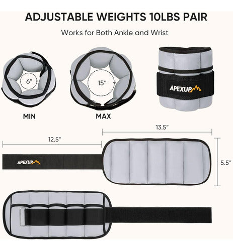 APEXUP 10lbs / Adjustable Ankle Weights for Women 1