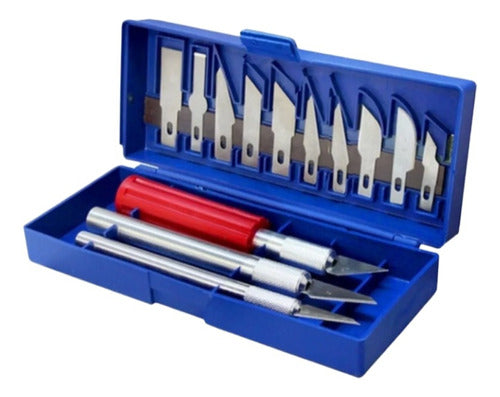 Set De Cutter Precision 13 Piezas + Estuche Tipo Bisturi Aiu 0