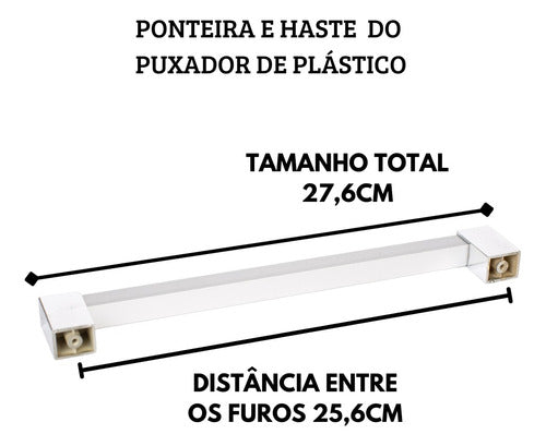 Kit 15 Puxador 256mm Plástico Móveis Gaveta Armário Cozinha 1