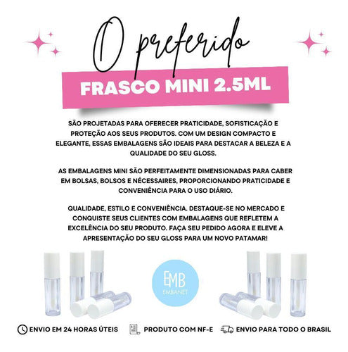 25 Mini Frascos Gloss - Batom - Iluminador Retoque Maquiagem 3