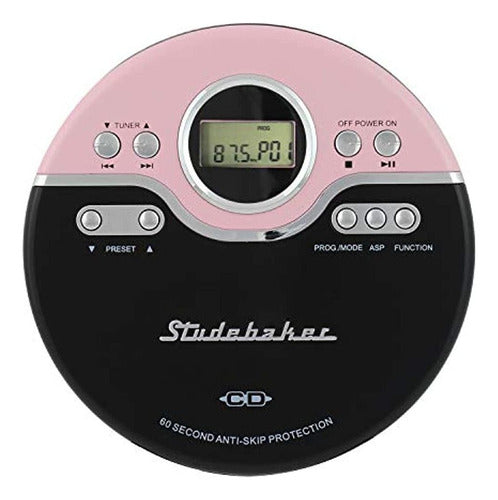 Studebaker Sb3703pb Joggable Personal Amfm Cd Player Rosaneg 0