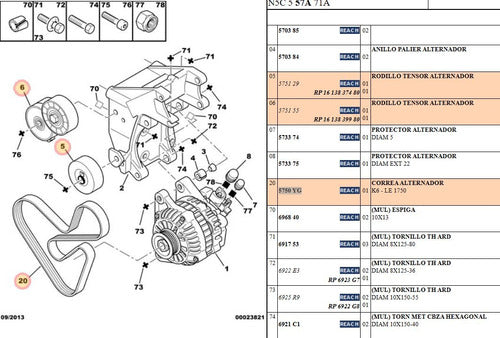 PSA 2 Tensor + Correa Poli V Citroen Xsara Peugeot 406 2.0 Hdi 1